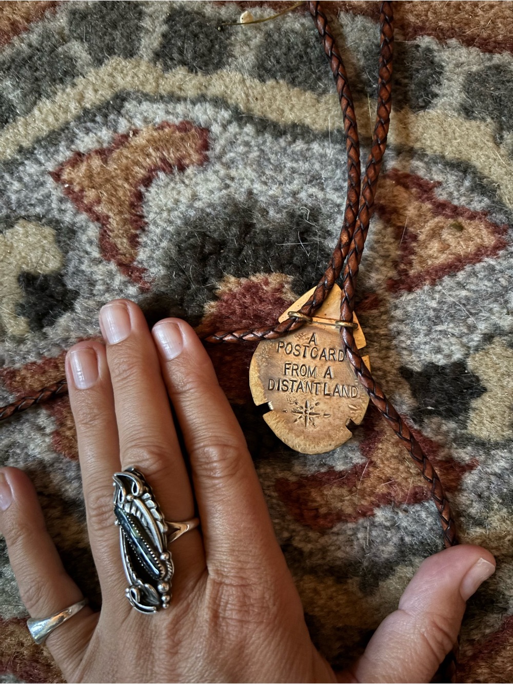 Bob weir inspired raw turquoise bolo tie - Picture 3 of 3